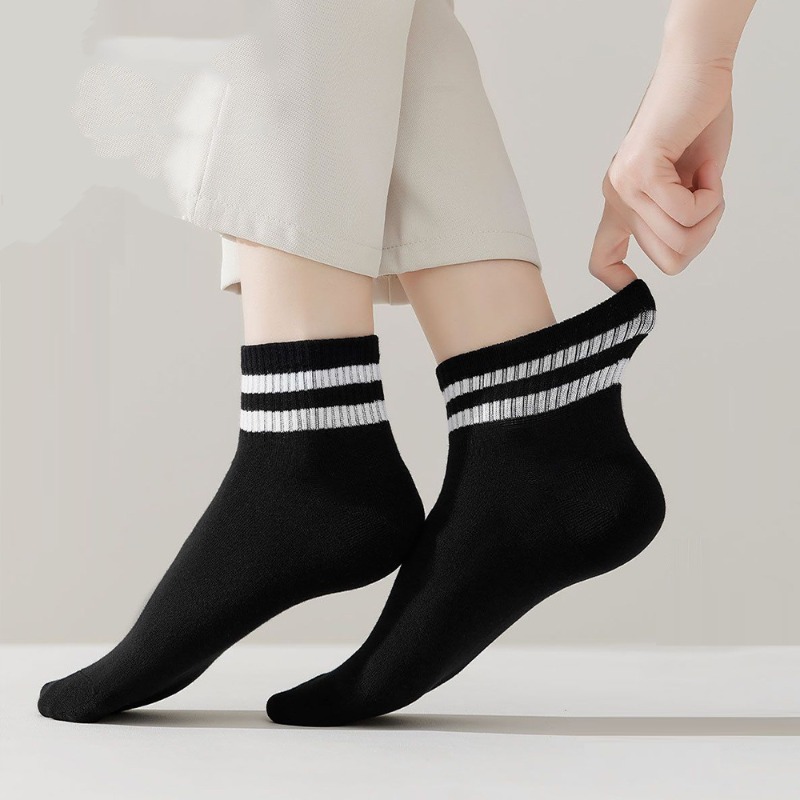 5 Pairs Women's Mid-Calf Socks, Breathable Athletic Socks