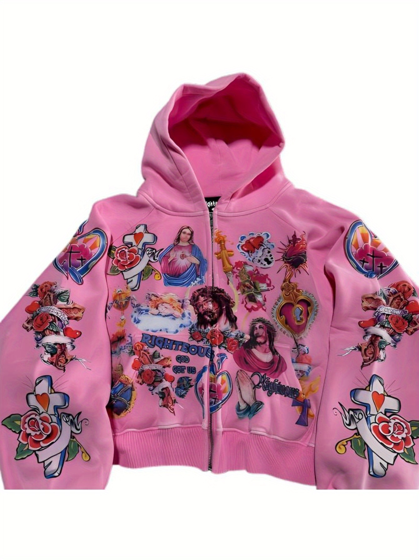 Y2k Spider Print Hoodies Hip Hop Zipper Long Sleeve Jacket Coats 並行輸入品