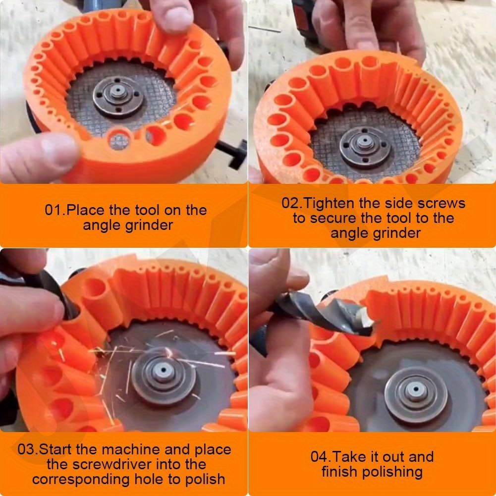 Drill Bit Sharpener Tool With Grinding Wheels, 5/64-5/8 Inch Range Orange Tools Hardware Other