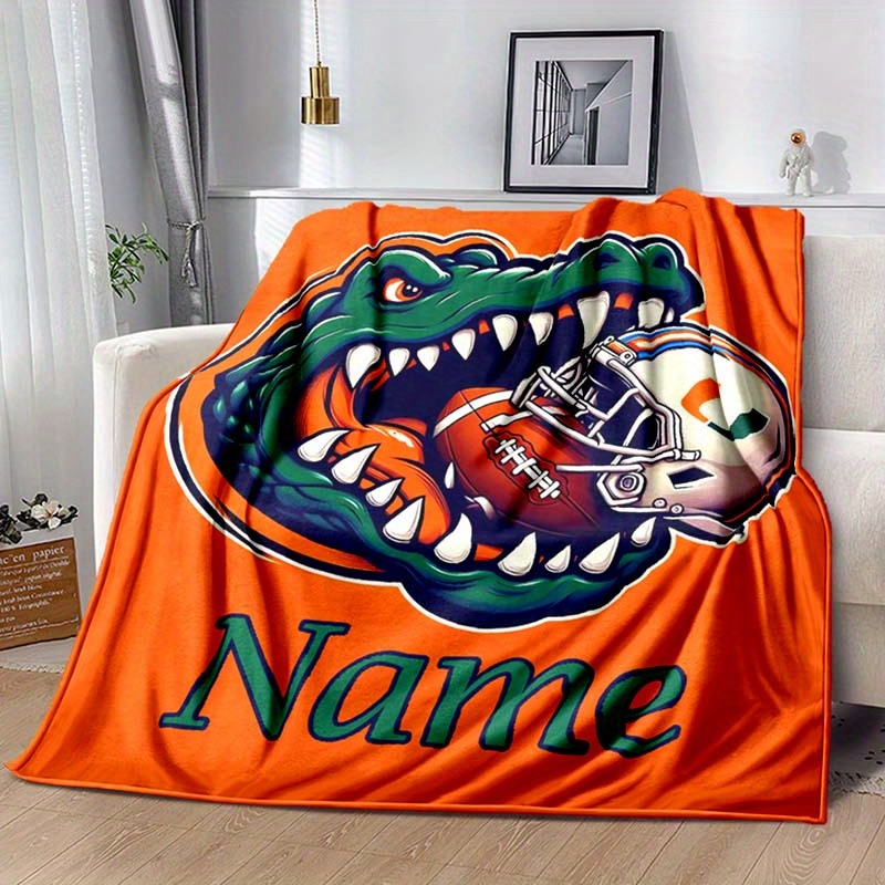 

Custom Gator Football Name Blanket - Soft, Warm Flannel Throw For Couch, Bed, Outdoor - Perfect Gift For Sports Fans, Birthdays & Holidays, Football Blanket, Christmas Decor