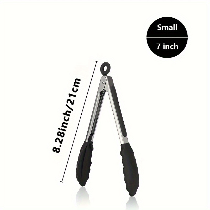 TEMU 1pc Stainless Steel Kitchen Tongs, Multi-functional Stainless Steel Food Tongs Bbq Tongs, Kitchen Tongs - Silicone Grip, High Temperature