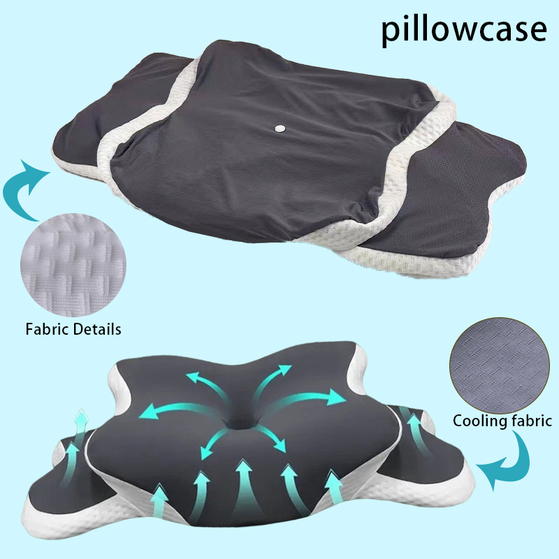E-shop Schmetterlingsförmiger Nackenkissenbezug mit ergonomischem, gebogenem Design, aus Materialien, mit Null-Druck, ohne Geruch, geeignet für alle