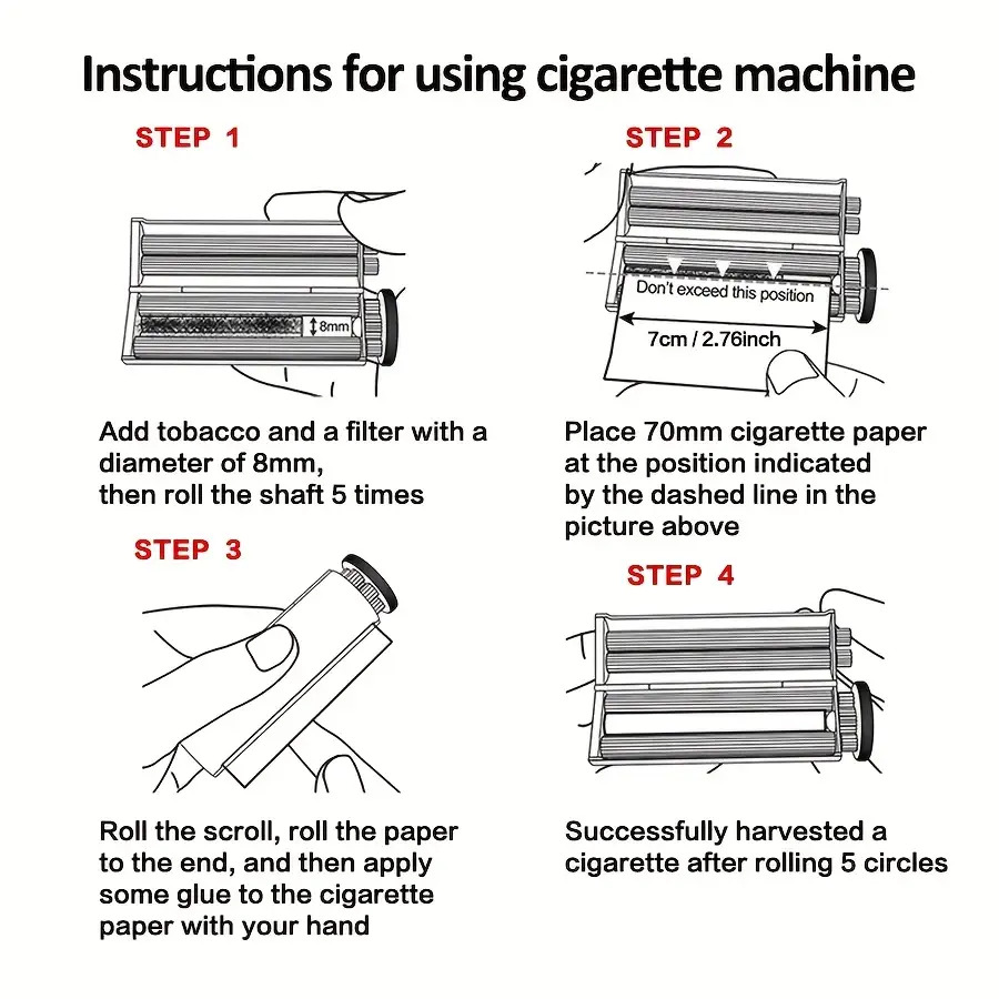 portable cigarette rolling machine 8mm cigarette maker easy