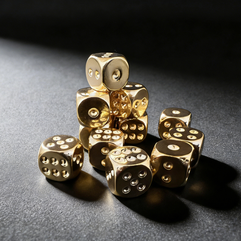 2 Handmade Solid Brass Dice for Tabletop Games