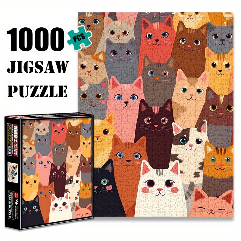 Cat Group Photo 1000pcs Paper Jigsaw Puzzle for Family Fun