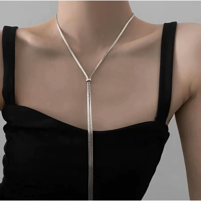 Adjustable Y Shaped Long Necklace, Versatile Design