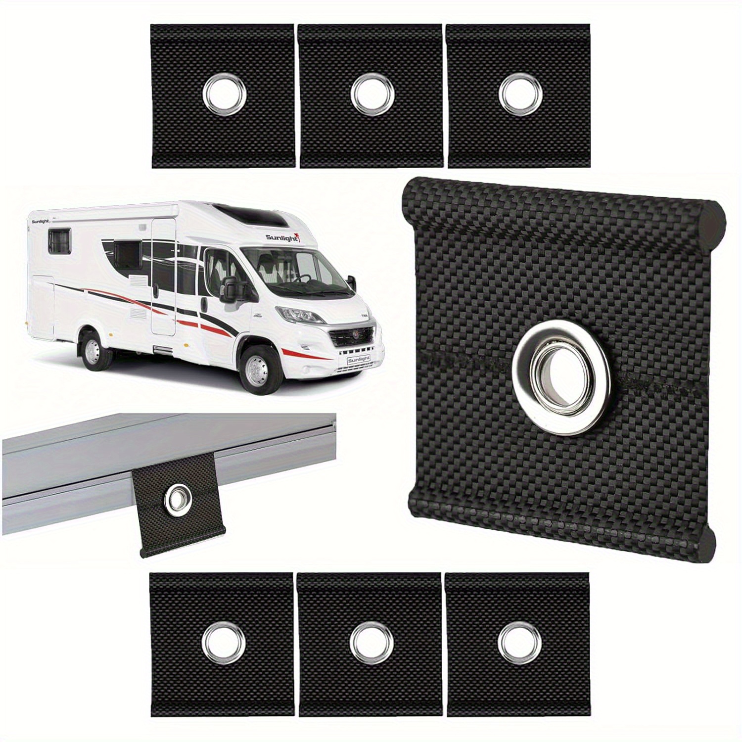 E-shop 8 Stück Piping-Haken für Piping-Rail, schwarze oder weiße Piping-Augen-Haken, Piping-Rail-Zubehör, Piping-Streifen-Haken, Piping-Band,