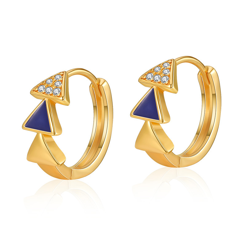 2pcs Triangle Hoop Earrings Set, Minimalist Style