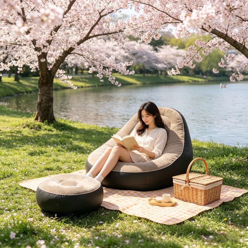 this outdoor   sofa with footstool set features a compact space saving design lightweight and portable its easy to move and       on   patios front yard corners or rooftop   made from soft