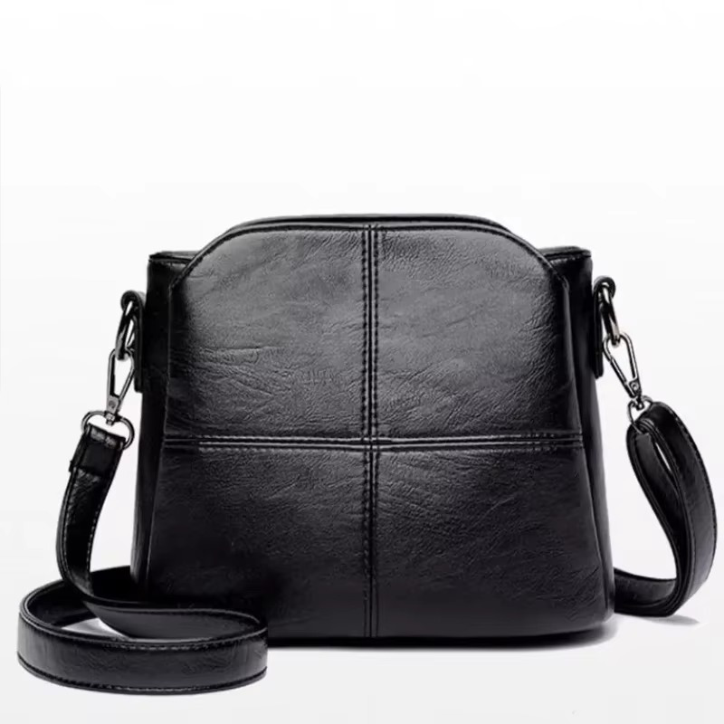 TEMU Vintage Women's Soft Faux Leather Shoulder Middle-aged Women's Fashion Casual Crossbody Bag