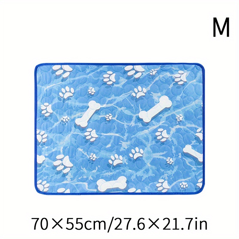 Image of Mat - Washable Summer Pet Mat Bone & Paw Print Design, Perfect For Beds, Cat Beds, Dog Houses, Crates, And Car Seats, Car Seat Cover | Cartoon Print Mat