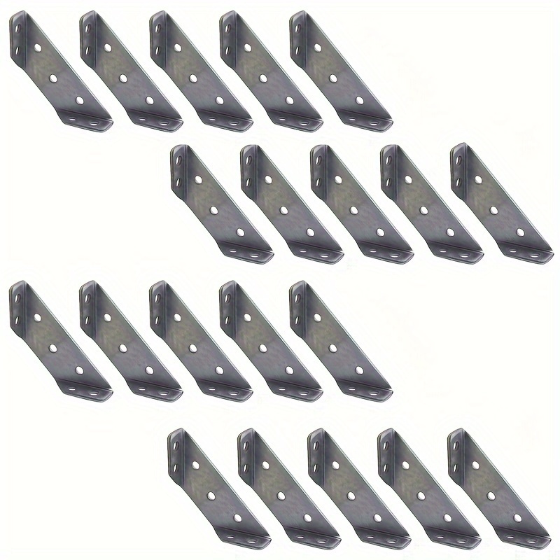 Image of 20 Units Of Metal Angle Brackets-90 ° Right Angle Brackets, Ideal For Cabinets And Furniture, Industrial Hardware