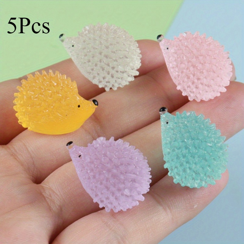 

5pcs Hedgehog/ Resin Simulation Miniature Hedgehog Diy Micro-landscape Pendants Pendant Accessories