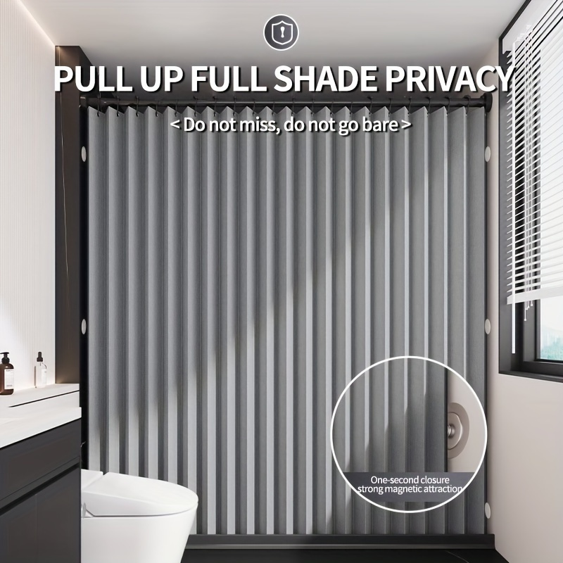 

Contemporary Fabric Bathroom Privacy Screen, Waterproof Magnetic Closure Foldable Bath For Toilet And Shower Stall Accessories