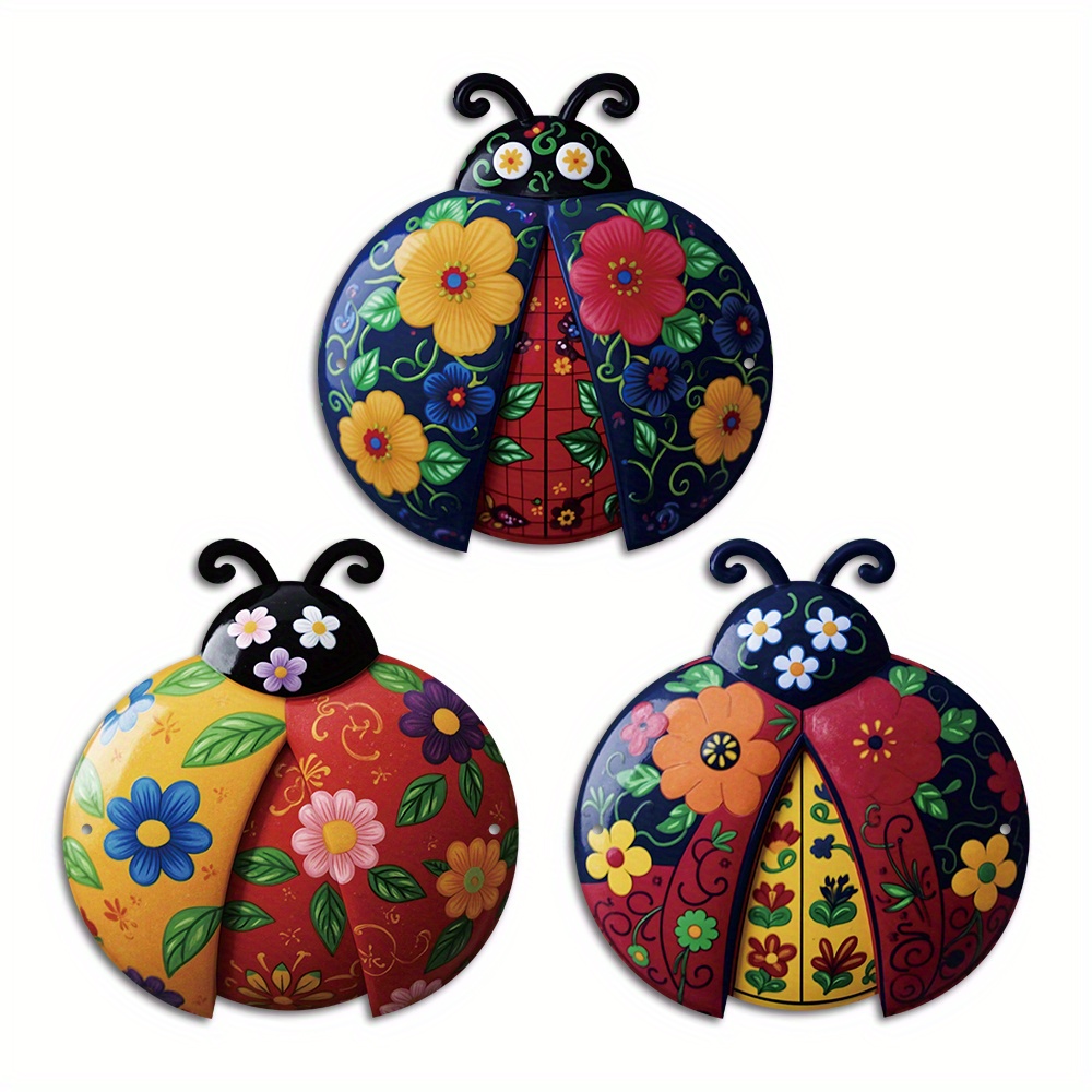 TEMU 2d Flat, 2d Flat Putuo Decor 3pcs Shaped Metal Sign Garden Decor For Outside, Outdoor Garden Wall Art Decor For Home Farmhouse Garden Backyard,