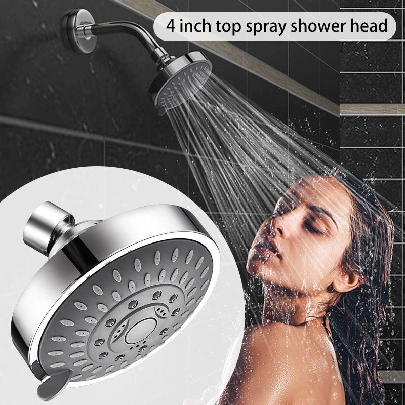 Adjustable 5-Setting Round Chrome Shower Head
