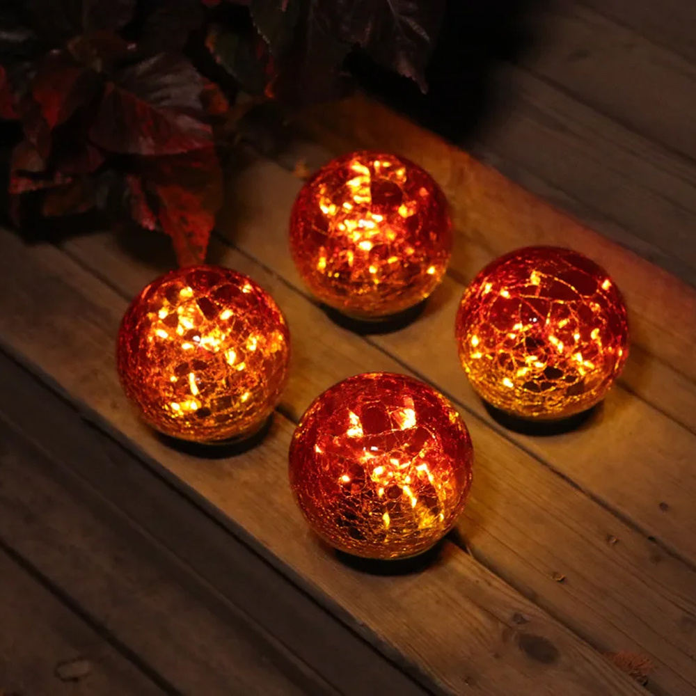 TEMU 1pc Solar Cracked Glass Ball Lights, 40led Lawn Lights, Outdoor Solar Lights, Holiday Lights, Camping Lights, Swimming Pool Lights Decorative,