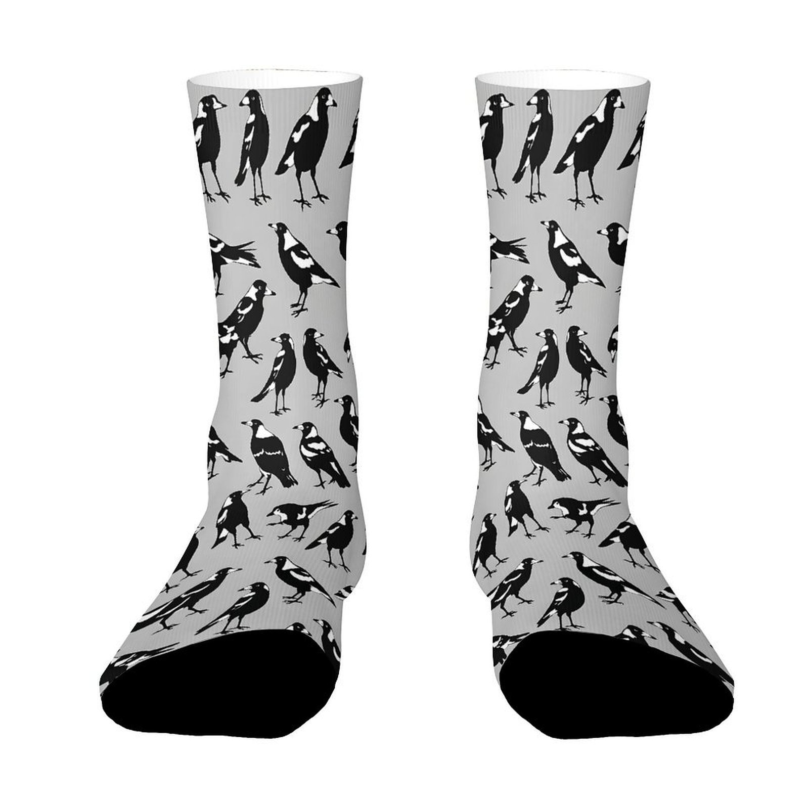 TEMU A Pair Of Unisex Outdoor Socks With Magpie Pattern, Valentine's Day Themed Print Mid-calf Socks, Suitable For Outdoor Sports Enthusiasts,
