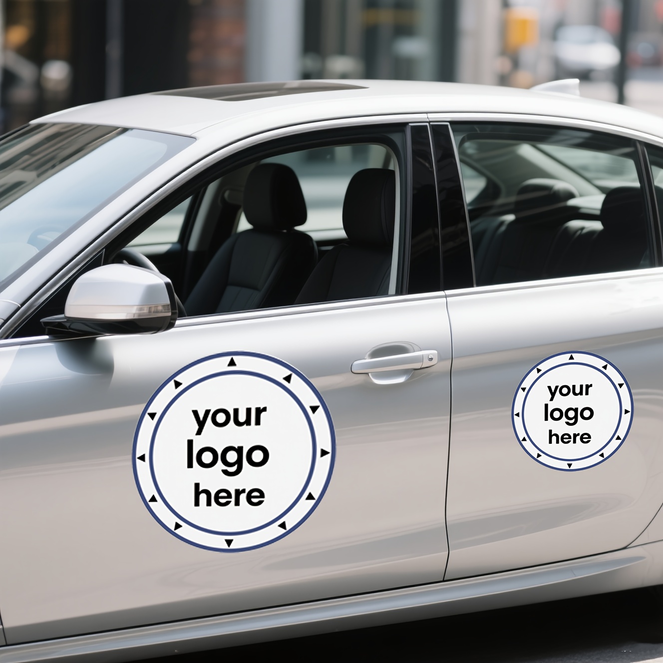 TEMU 2 Custom-made Round Magnetic Car Logo Stickers, Magnetic Pvc Blank Decals, Reusable, Waterproof, Dustproof, And-resistant, Easy To Peel And
