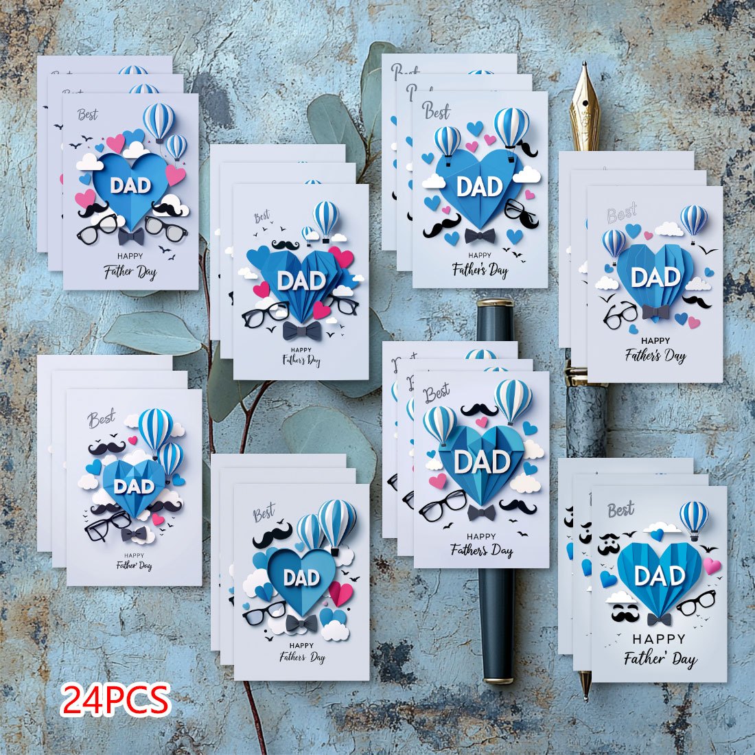 TEMU 24 Exquisite Postcard Greeting Cards, Father's Day Postcards, Holiday Postcards, Warm Winter, Grateful For , Creative Blessing Card Theme