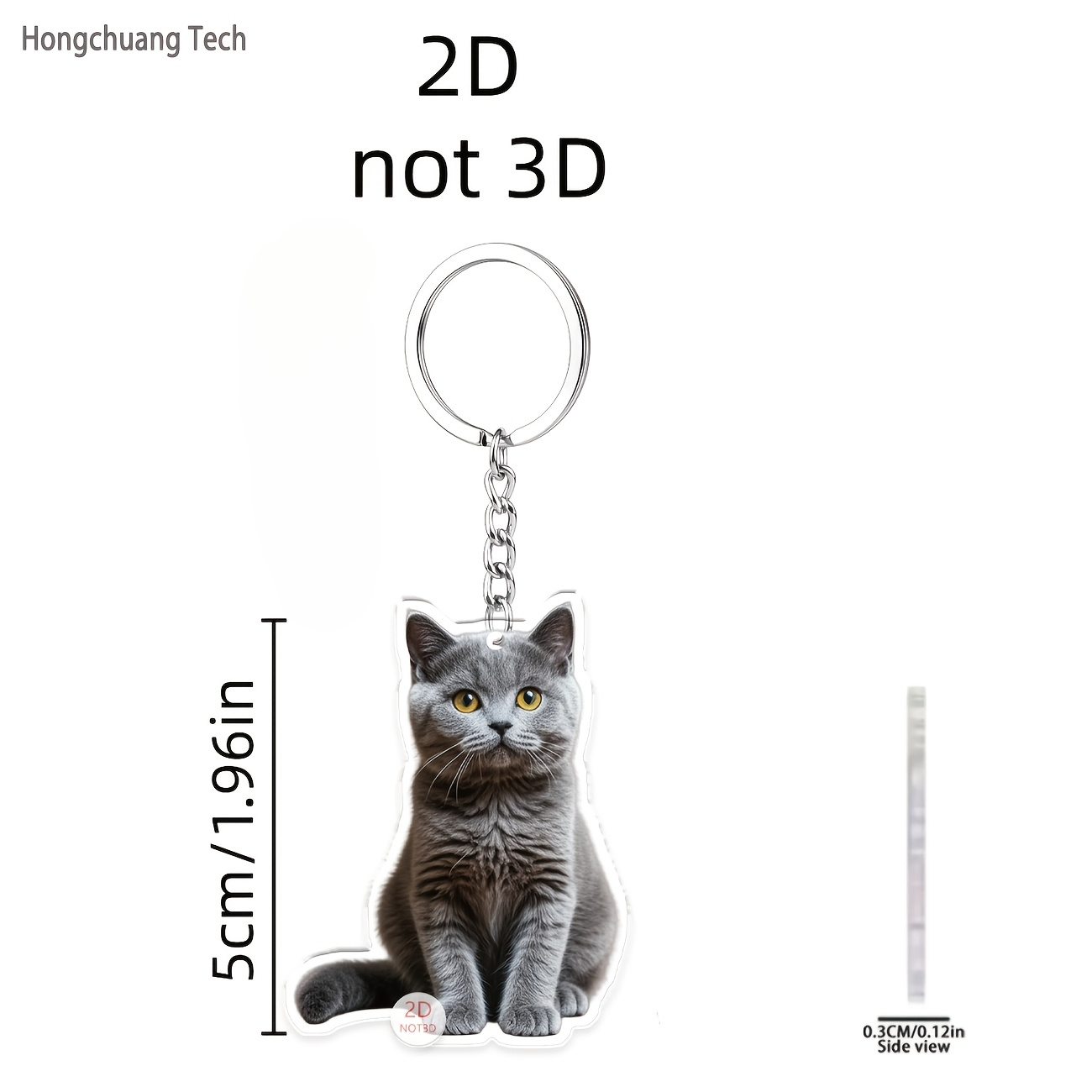 TEMU 2d Flat, 2d Flat 1pc Cute Soft Kitten Acrylic Keychain, Suitable For Hanging Keys, School Bags, And Crossbody Bags. An Affordable And Exquisite