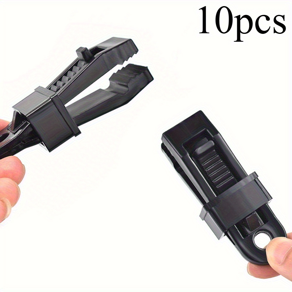E-shop 10 Stück Schwarze, Robuste Zeltclips - Winddicht und , Starker Halt, Geeignet zum Fixieren von Zelten und Markisen beim Camping und