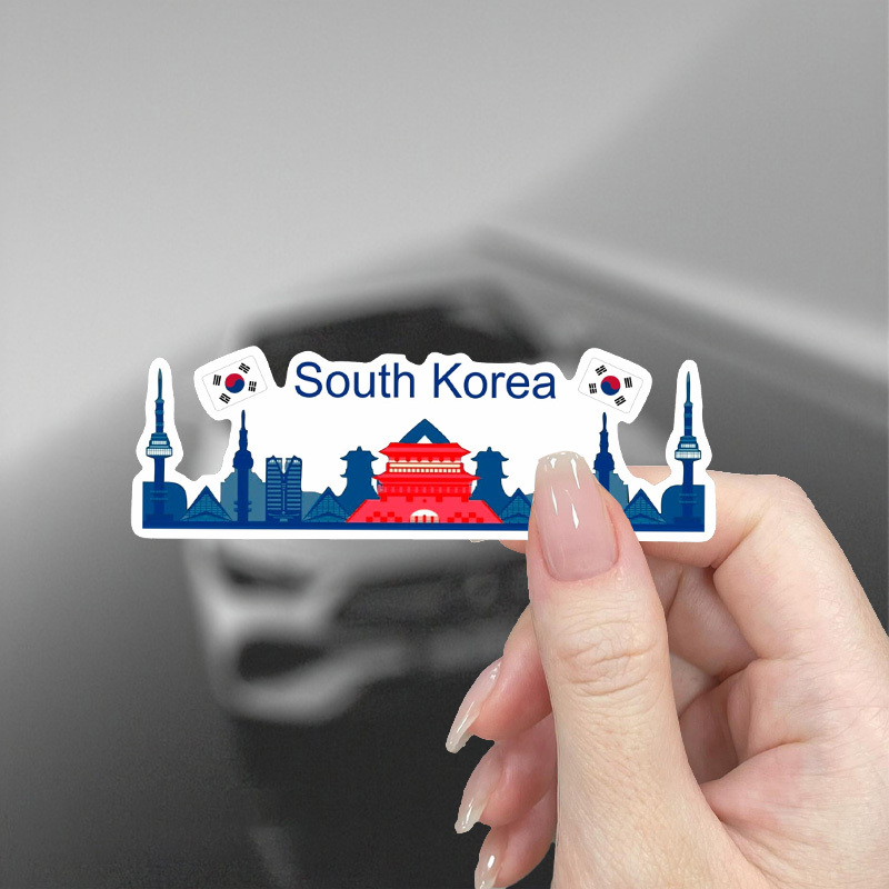 

1pc South Korea Themed Vinyl Bumper Sticker, Car Decal, Luggage & Laptop Label, Travel-themed Adhesive Sticker