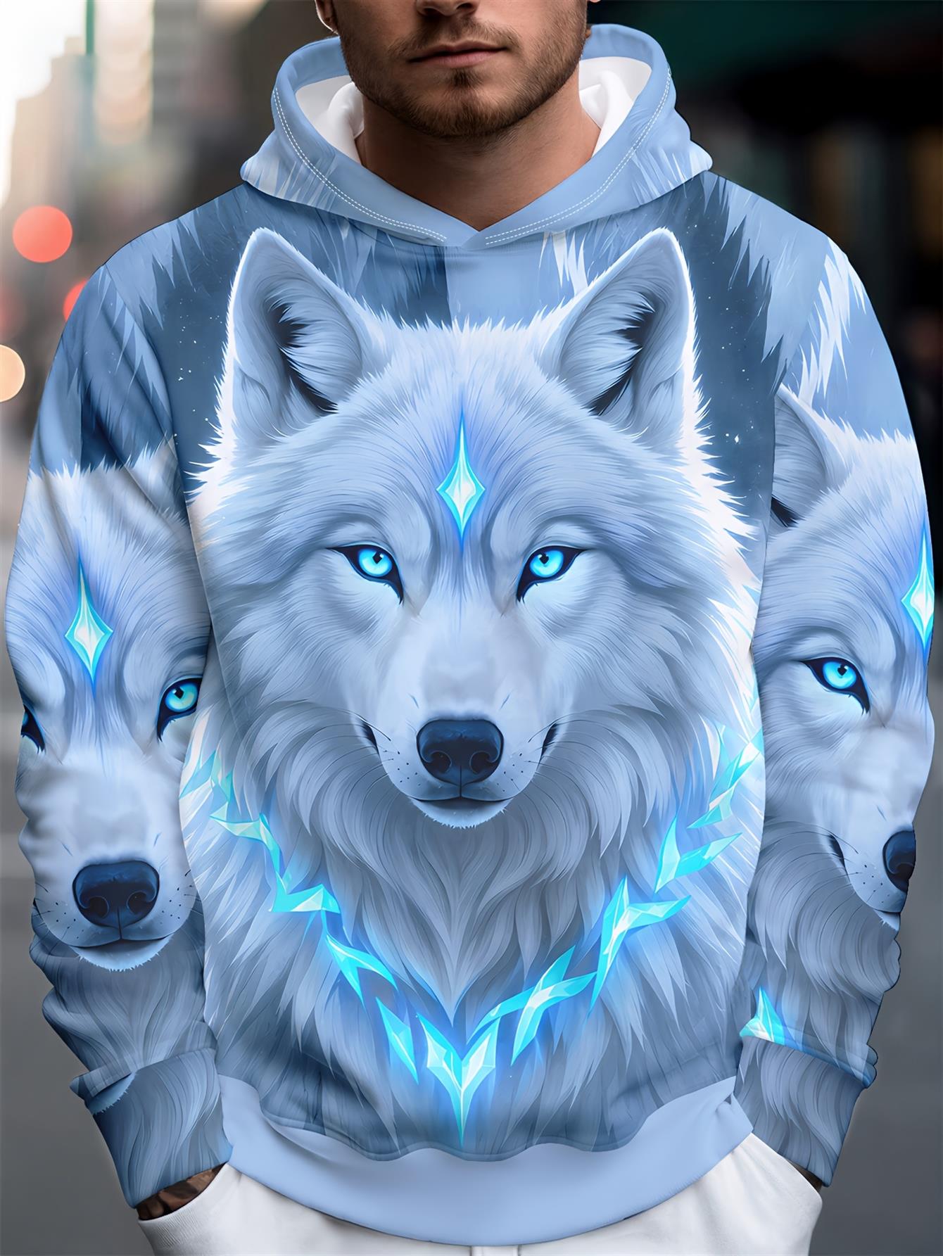 wolf hoodie sold on Temu United States