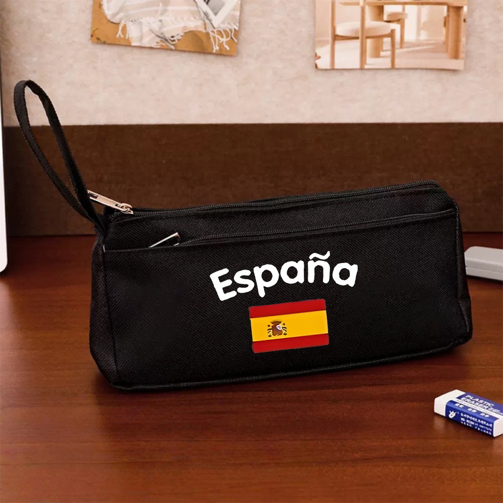 TEMU 1 estuche con forma de española, de capa, espacioso, un contenedor de papelería básico, adecuado los géneros, bolsa de almacenamiento y
