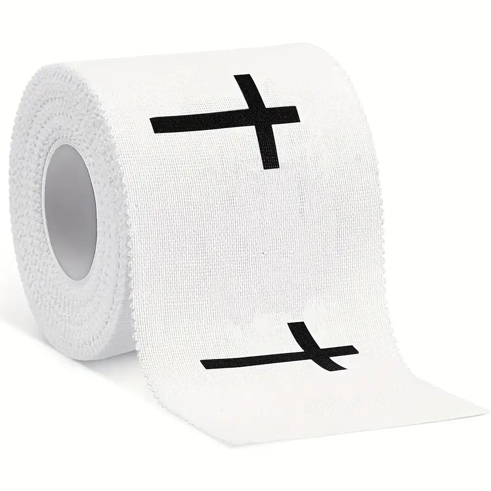 Image of 2025 New Product Launch, Black And White Sports Tape, 1.97inch X 275.59inch Cross , Simple, Durable, Easy To Tear, No Residue, Suitable For Athletes- Ideal Gift For Christmas And Thanksgiving
