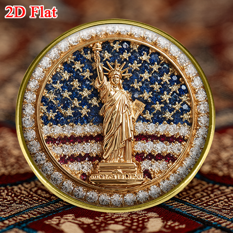TEMU 1pc Fashion Round Brooch Pin Metal Badge Featuring The Statue Of And American Flag Embellishments Perfect For Bags And Hats 250th Anniversary