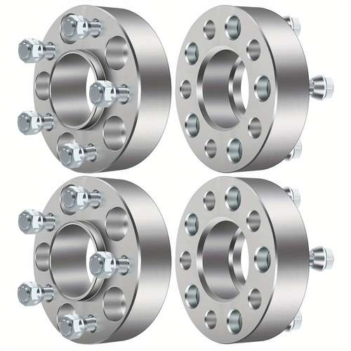 4pc 1-Inch Wheel Spacers + 12x1.5 Lug Nuts - 5x4.5 To 5x4.5 / 5x114.3, 74.1mm Hub
