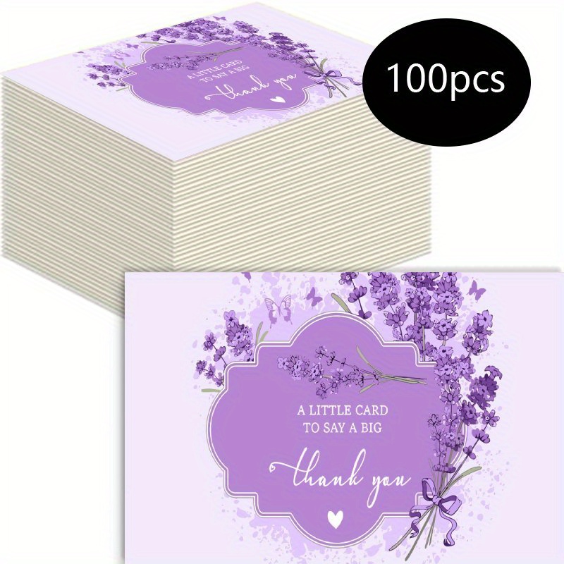 TEMU 100pcs, Exquisite Thank You Cards - Suitable For Business, Party, Birthday, Wedding Table Decoration, Thank You Postcards, Wedding, Celebration