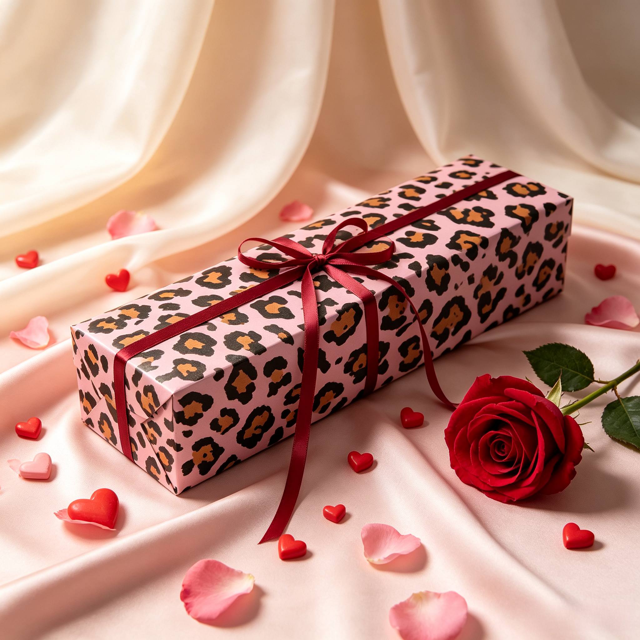 TEMU 1 Rolle Rosa Leopardenmuster Geschenkpapier, 17X118 Zoll, Modisches Tiermuster Geschenkpapier für Geburtstag, , Party Geschenkverpackung,