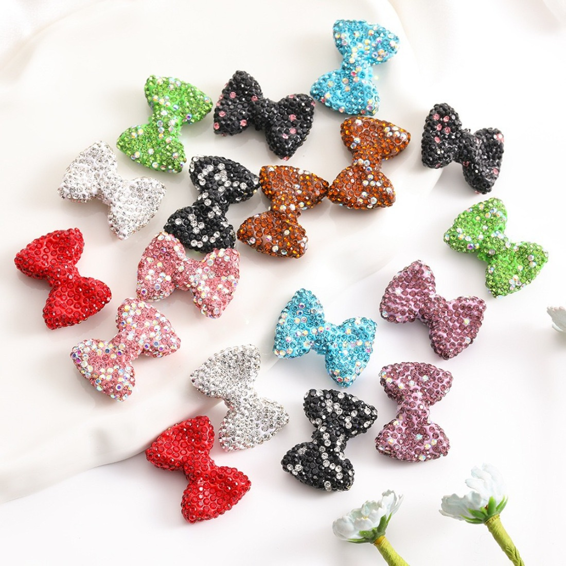 

3pcs Bow Soft Clay Beads, Luxurious Making Accessories For Necklaces And Bracelets