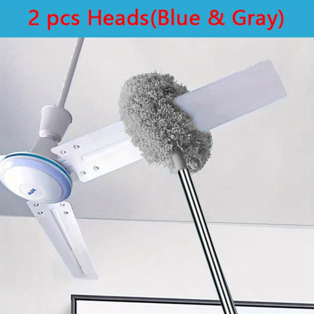 premium telescopic dust brush head with soft dense fibers ideal for ceiling fans high ceilings furniture cars   plastic handle for   home cleaning details 0