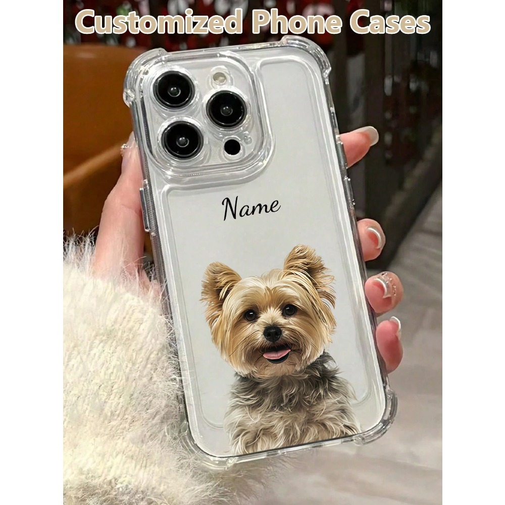 Phone Case: Custom Phone, Transparent Pet Photo Phone, Compatible With 17/16/15/14/13/12/11/pro/plus/air//xr/x/xs/xs, Shockproof Corner Design, Design And Dog Pet Photo Customized Phone Cases
