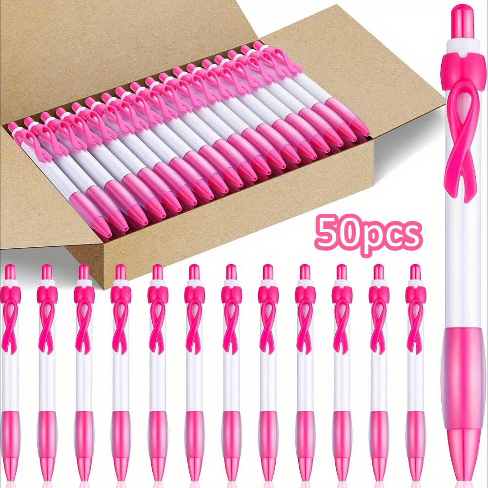 50pcs awareness ribbon pen creative ballpoint pen Temu Spain