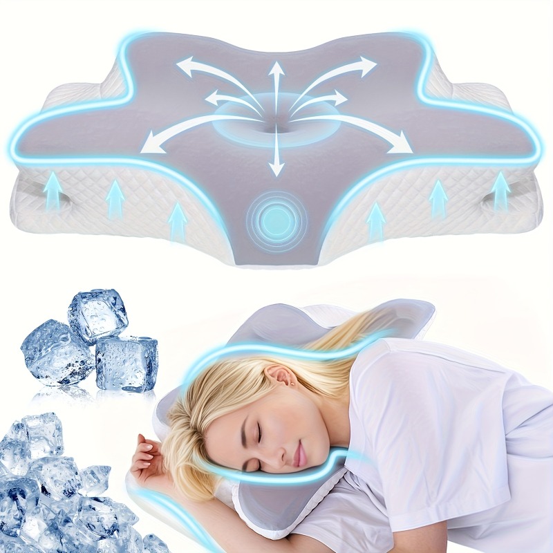 Butterfly Cervical Neck Pillow – Ergonomic Memory Foam Pillow for Sleeping, Neck Support Pillow for Back & Side Sleepers with Washable Pillowcase — Zaynora Luxury Marketplace