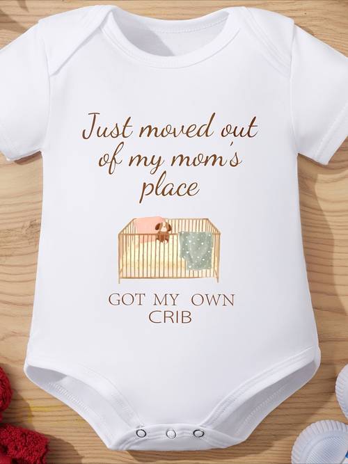 just place baby bodysuit 100 cotton unisex infant onesie newborn crawling clothes lightweight wear comfortable convenient for outdoor activities with cute watercolor crib graphic and snap closure