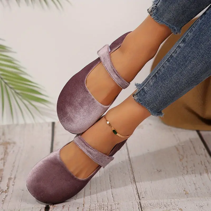 chic burgundy flats for women comfortable lightweight with hook and loop fastener closure work parties details 0