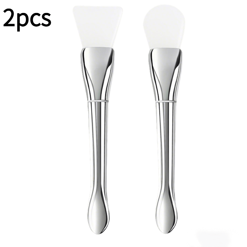 TEMU 2pcs Silicone Mask Brush Applicator For Face Coverage Tool Spatula Easy To Clean Korean Beauty Skincare Accessory