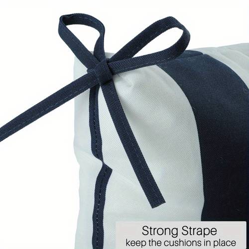 2pcs set high back patio chair cushions tufted rocking chair cushions adirondack cushions for garden porch home office chair use 44 x 22x 4 2 packnavy blue white