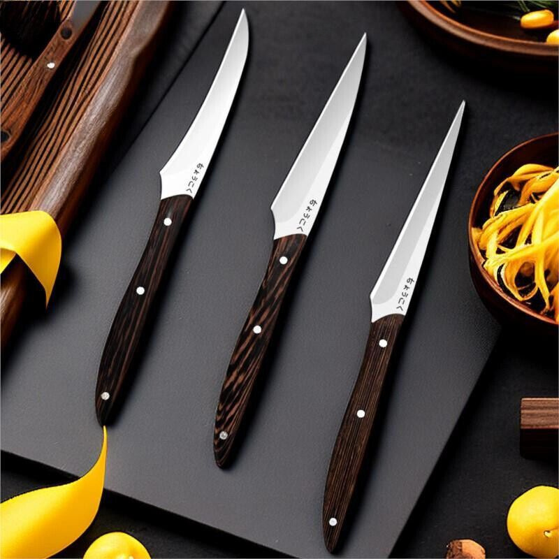 TEMU 3pcs, Carving Knife Set, Multi-functional Knife For Home Use, Portable Fixed Blade Knife, Small Paring Knife, Outdoor Log Anti-slip Handle, Kitchen Accessories, Kitchen Tools.