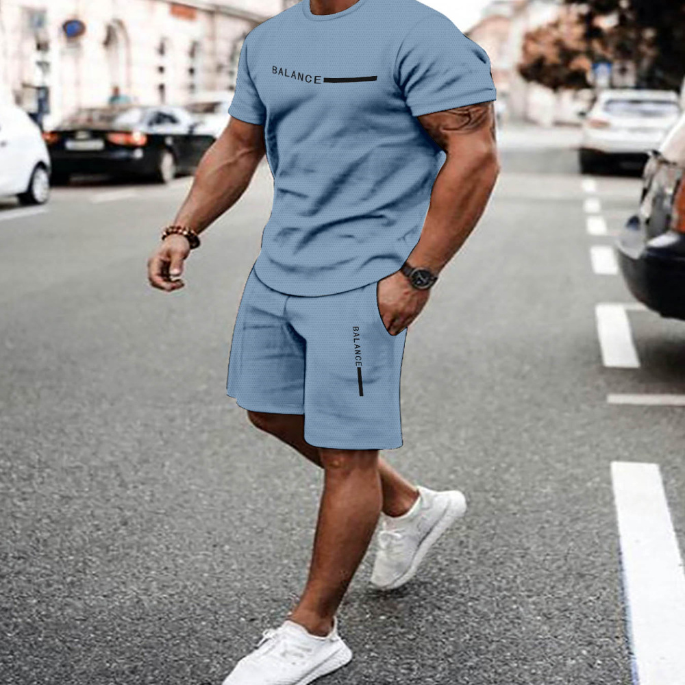 

Men's Breathable Outdoor Casual T-shirt And Shorts Set, Summer 3d Printed Outfit For Adults.