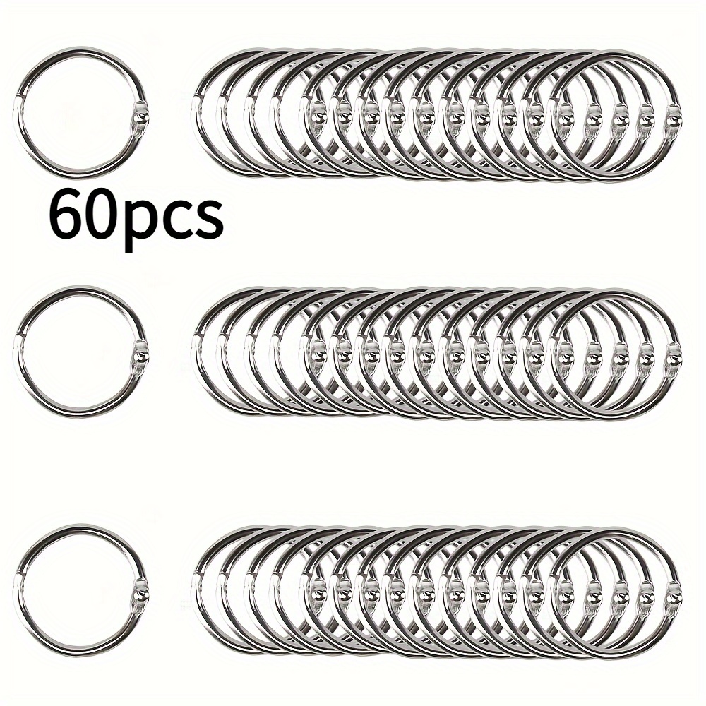 60pcs Loose-leaf Ring, Notebook Card Ring, Inner Diameter 25mm, Metal , Binding Ring, Diy Handmade Book Ring, Activity Ring