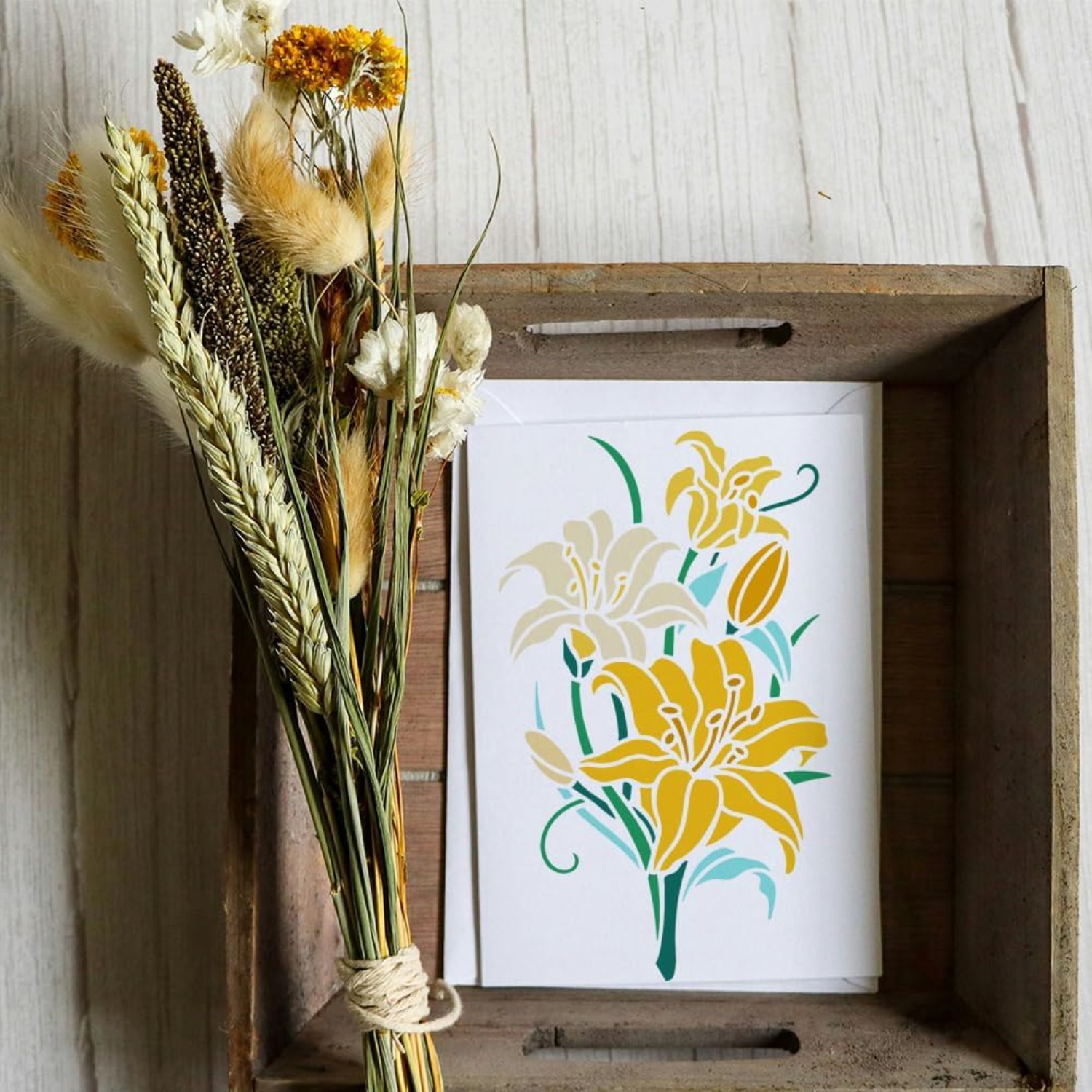reusable plastic lily flower stencil template 11 7 x8 3 - Temu Qatar