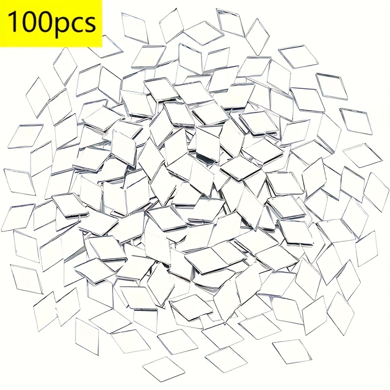 100pcs Acrylic Geometric Rhombus Quadrilateral Mirror Wall Stickers, Self-adhesive Diy , Mirror Mosaic Decoration, Suitable For Home And Handicraft Decoration