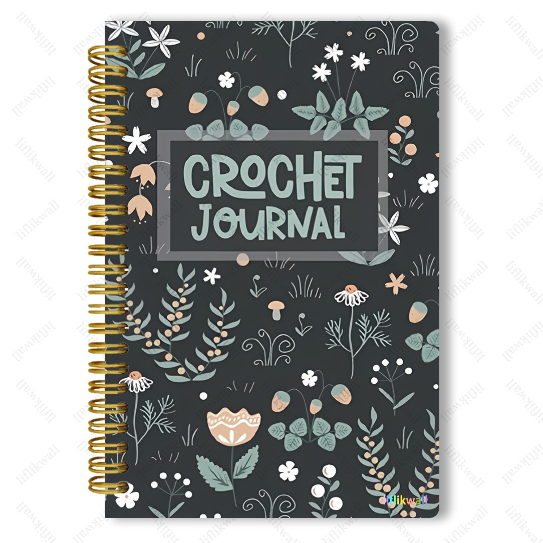 TEMU Carnet de crochet à spirale A5 - Journal à avec reliure à spirale, agenda de crochet portable adapté aux tableaux de tricot, modèles de crochet,