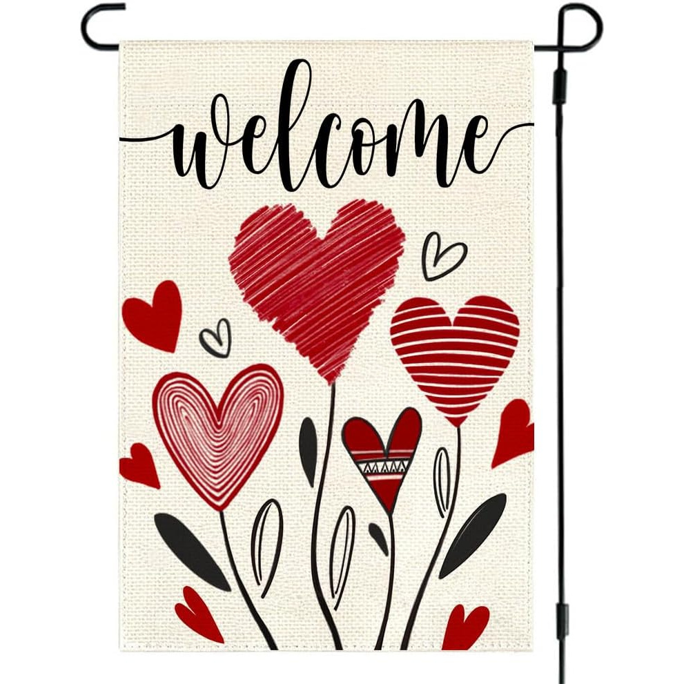 

12x18 Inch Double-sided Garden Flag For Valentine's Day, Featuring Outdoor Decorations , Seasonal Yard Display.